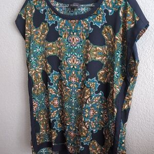 Limited Navy Floral  Cap Sleeve Top